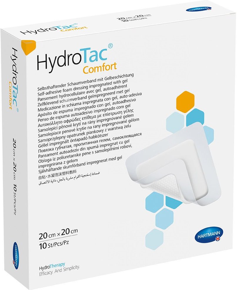 Hydrotac comfort Schaumverband 20x20 cm steril 10 St Verband