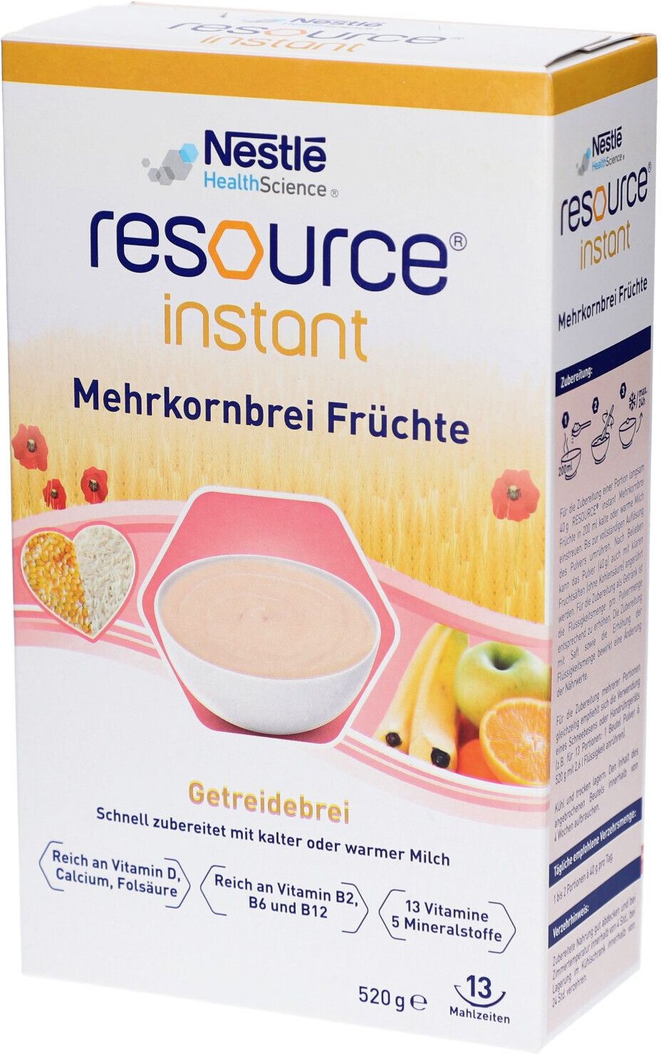 Resource instant Mehrkornbrei Früchte Pulver 520 g
