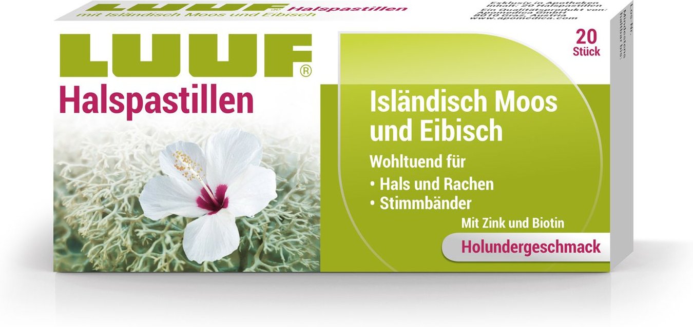 Luuf Halspas ISL Moos 20 St Lutschpastillen