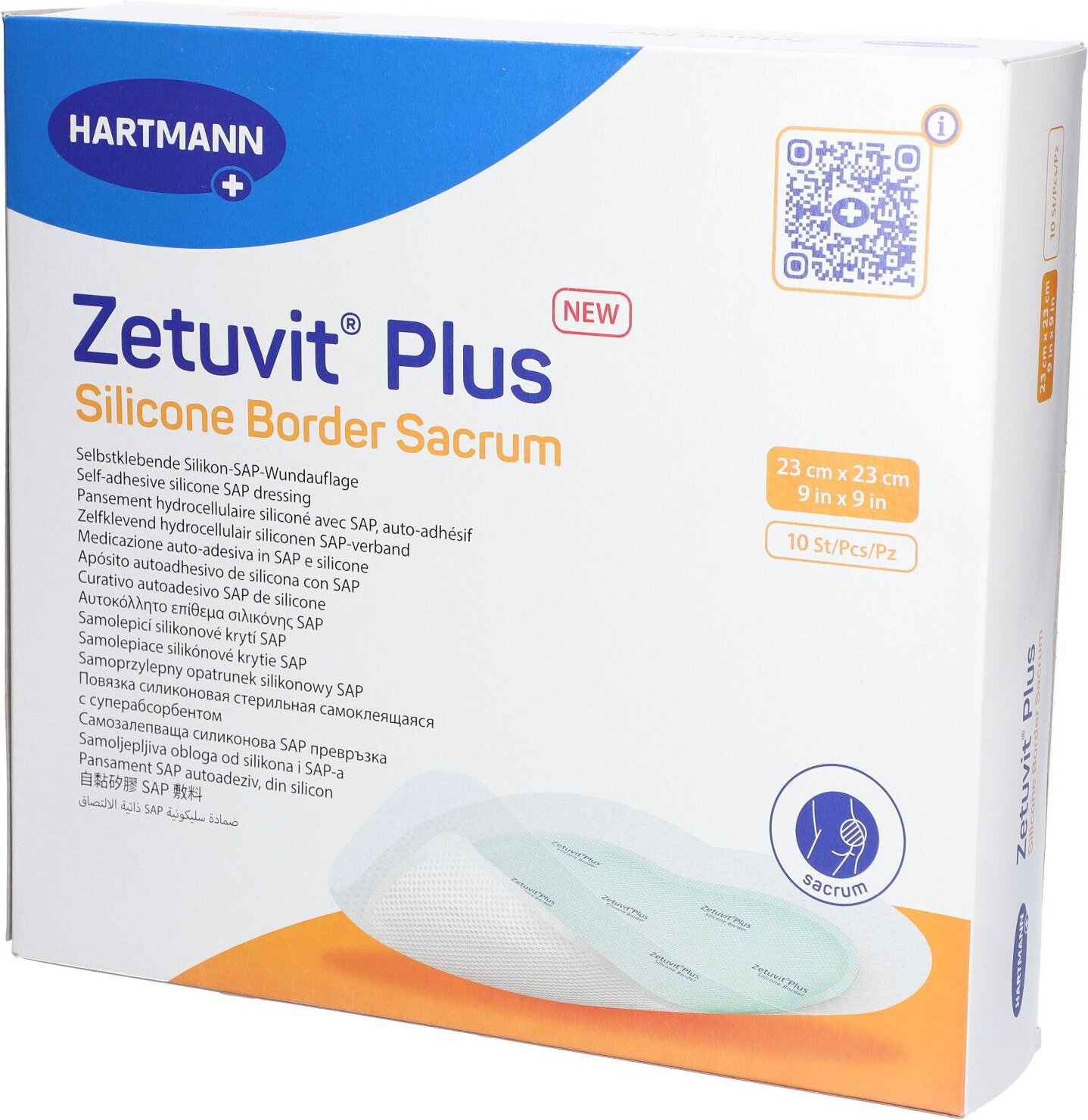 Zetuvit Plus Silicone Border steril Sacrum 23x23cm 10 St Kompressen