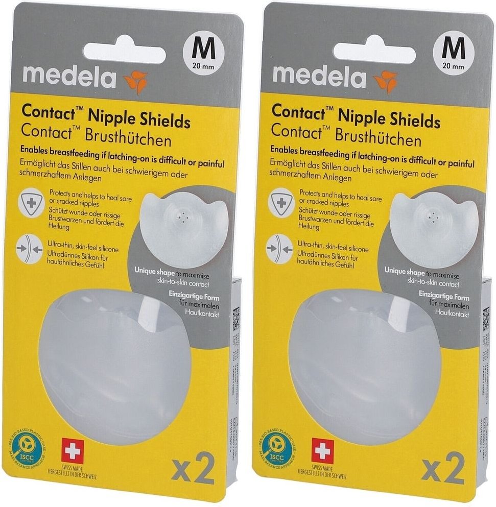 2x Medela Brusthütchen Contact M 2x2 St Brusthütchen, -hauben, -schalen