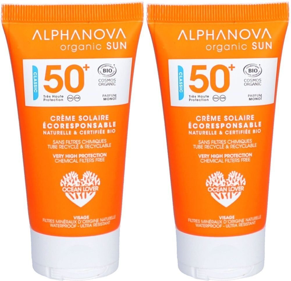 Alphanova SUN Sonnencreme Monoï Bio Spf50+ 50 ml x2 2x50 Creme