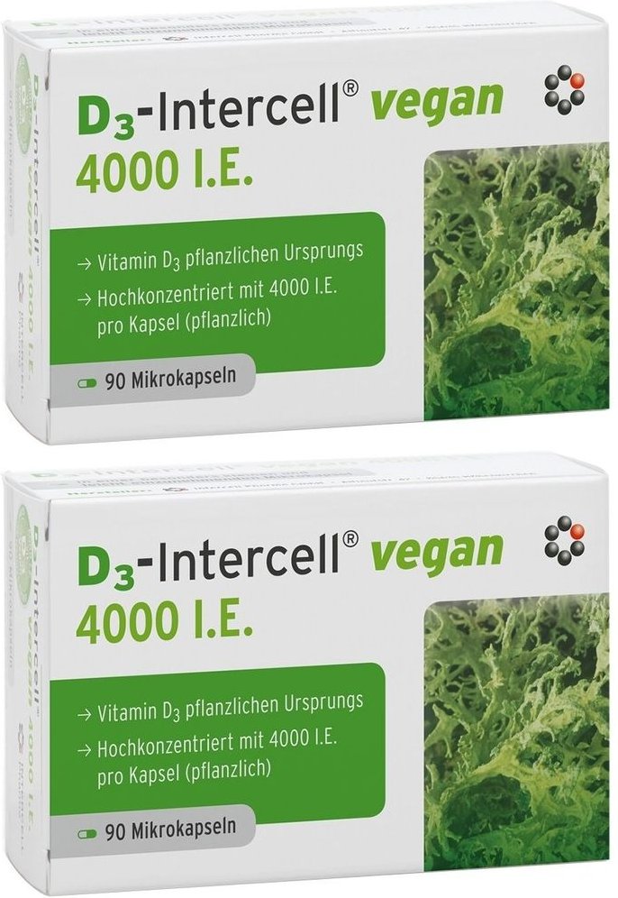 D3-Intercell vegan 4.000 I.e. Kapseln 2x 2x90 St