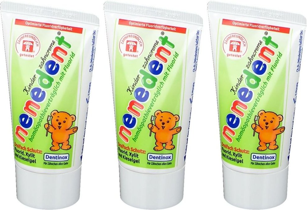 Nenedent Kinderzahncreme homöop.Vertr.m.Fluor. 3x 3x50 ml Zahncreme