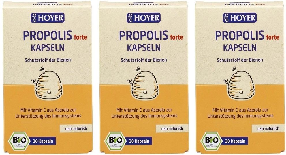 Hoyer Propolis forte Kapseln Bio 3x 3x30 St