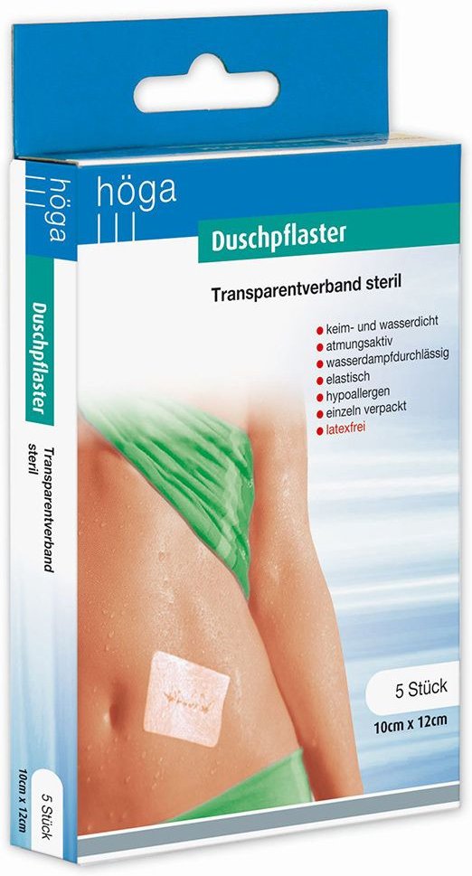 Duschpflaster 10x12 cm Transparentverband steril 5 St Pflaster