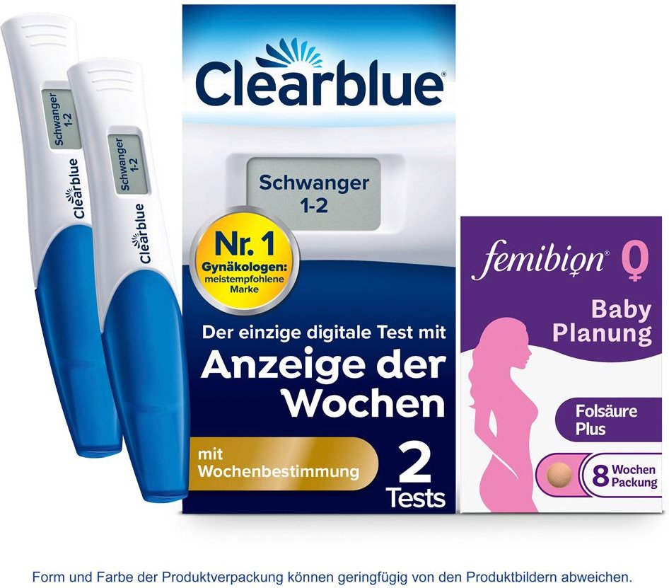 Femibion 0 BabyPlanung + Clearblue Schwangerschaftstest mit Wochenbestimmung 1 St Set
