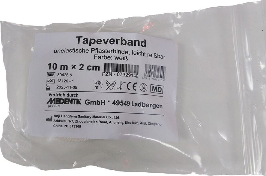 Tapeverband 2 cmx10 m weiß 1 St Bandage(s)