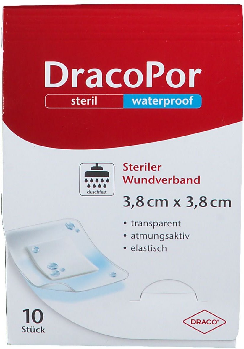 DracoPor waterproof Wundverband 3,8x3,8 cm steril