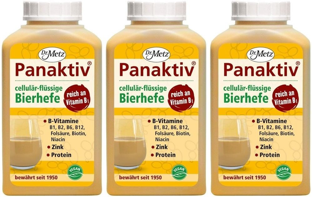 Panaktiv Bierhefe flüssig 3x 3x500 ml Flüssigkeit