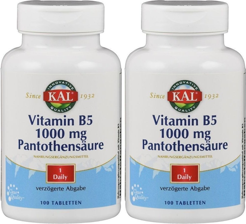 Vitamin B5 1000 mg Pantothensäure KAL Tabletten 2x 2x100 St