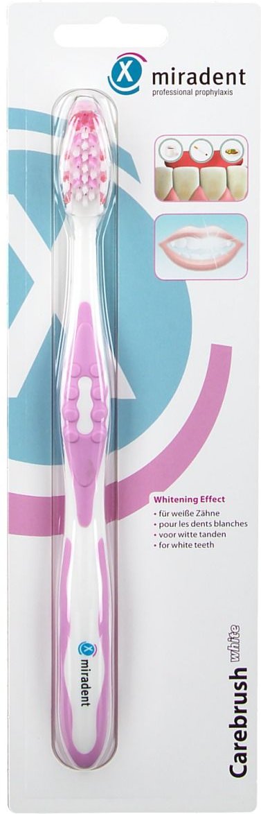 Miradent Carebrush Zahnbürste weiß/pink 1 St