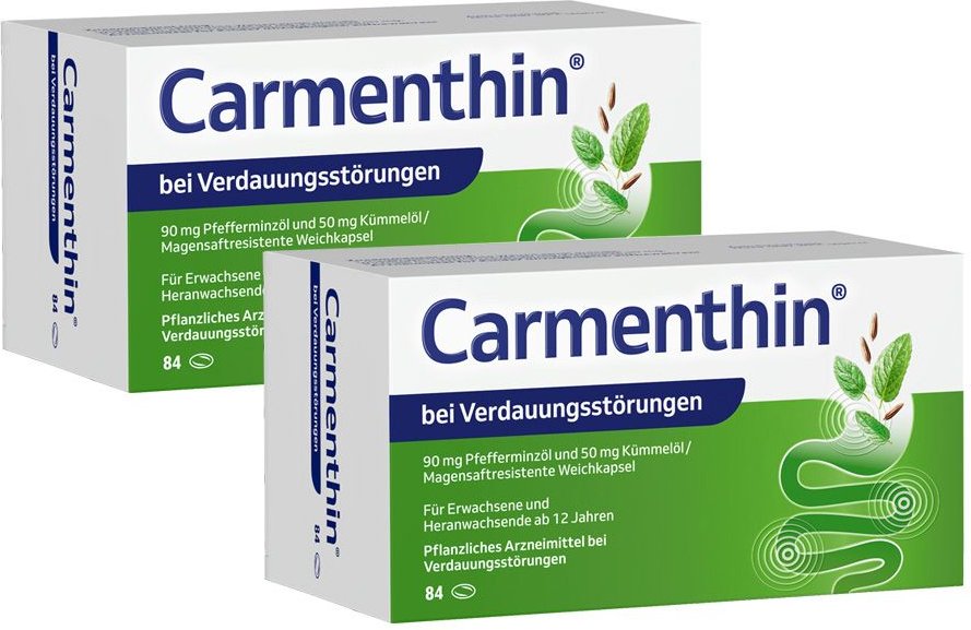 2x Carmenthin bei Verdauungsstörungen 2x84 St magensaftresistente Weichkapseln