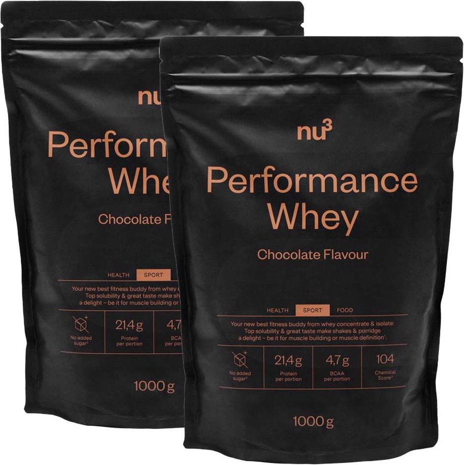 nu3 Performance Whey, Schokolade, Pulver 2x1000 g
