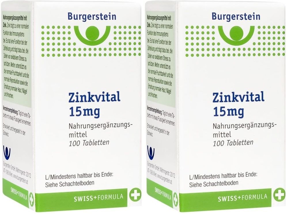 Burgerstein ZinkVital 15 mg Tabletten 2x 2x100 St