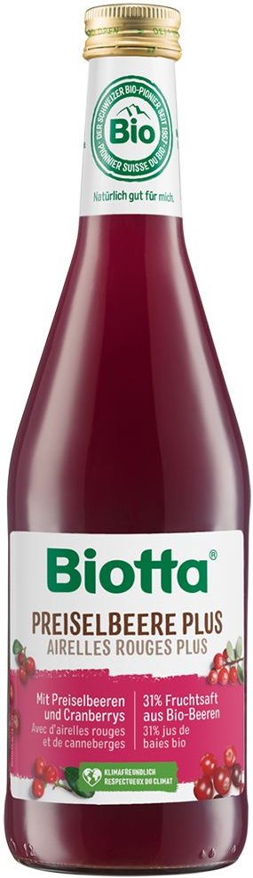 Biotta Bio Preiselbeer Plus Saft 500 ml