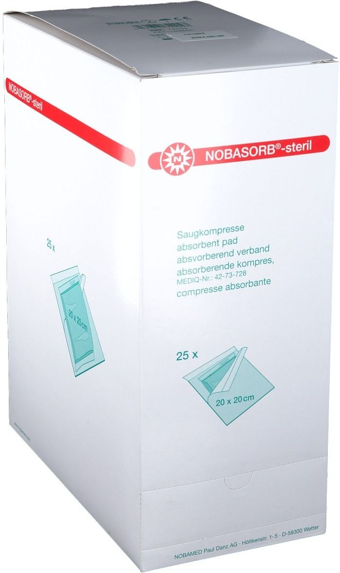 NOBASORB-steril Saugkompressen 20x20 cm 25 St Kompressen