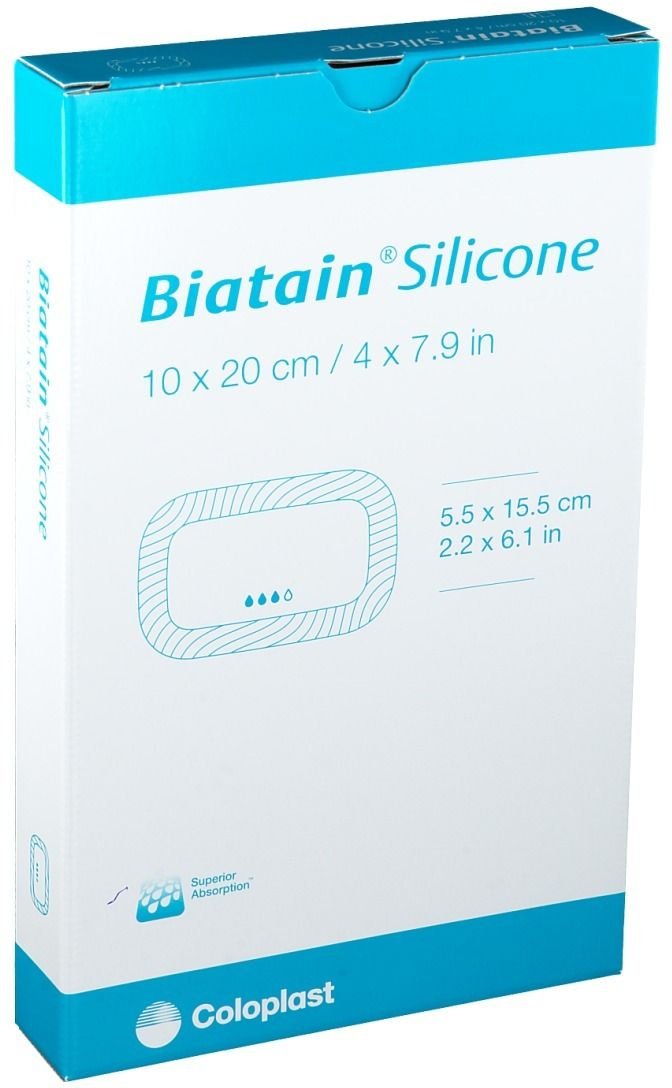 Biatain Silicone Schaumverband 10x20 cm 5 St Verband