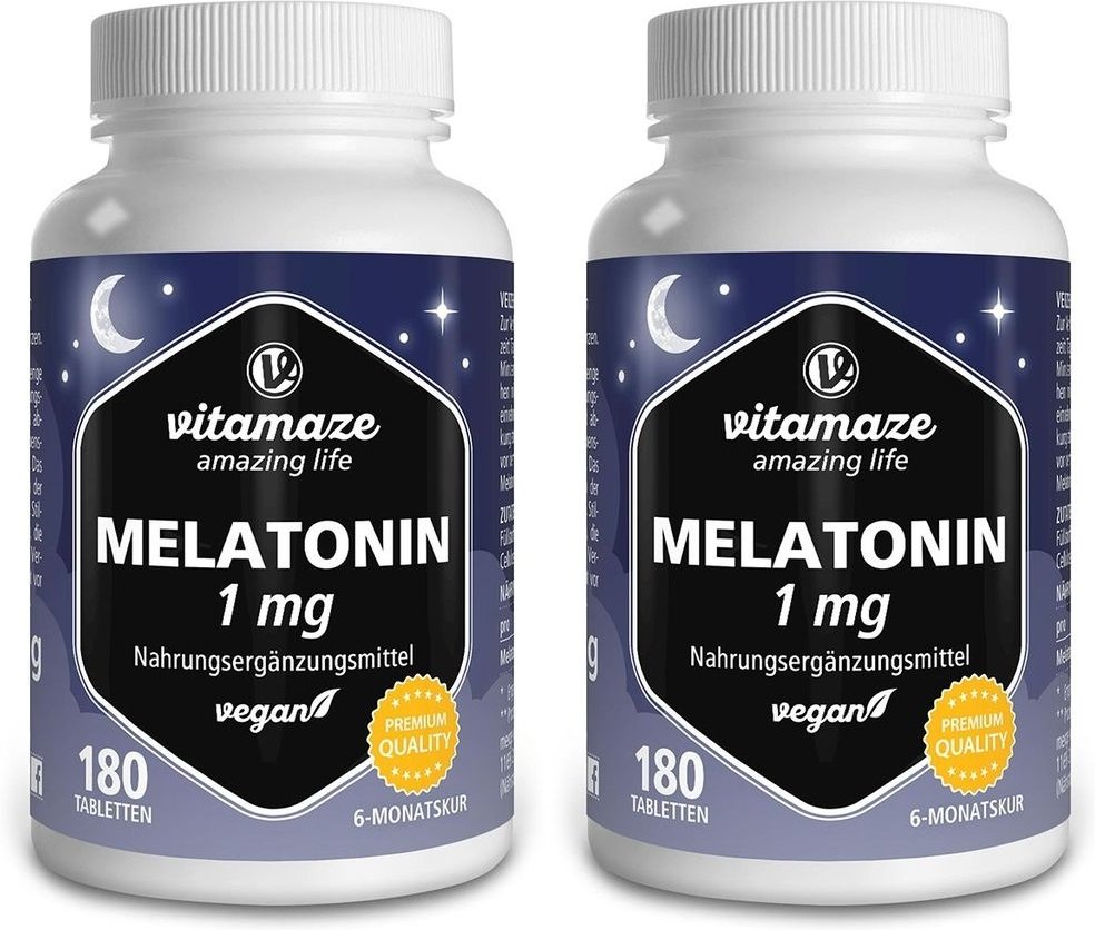 Melatonin 1 mg hochdosiert vegan Tabletten