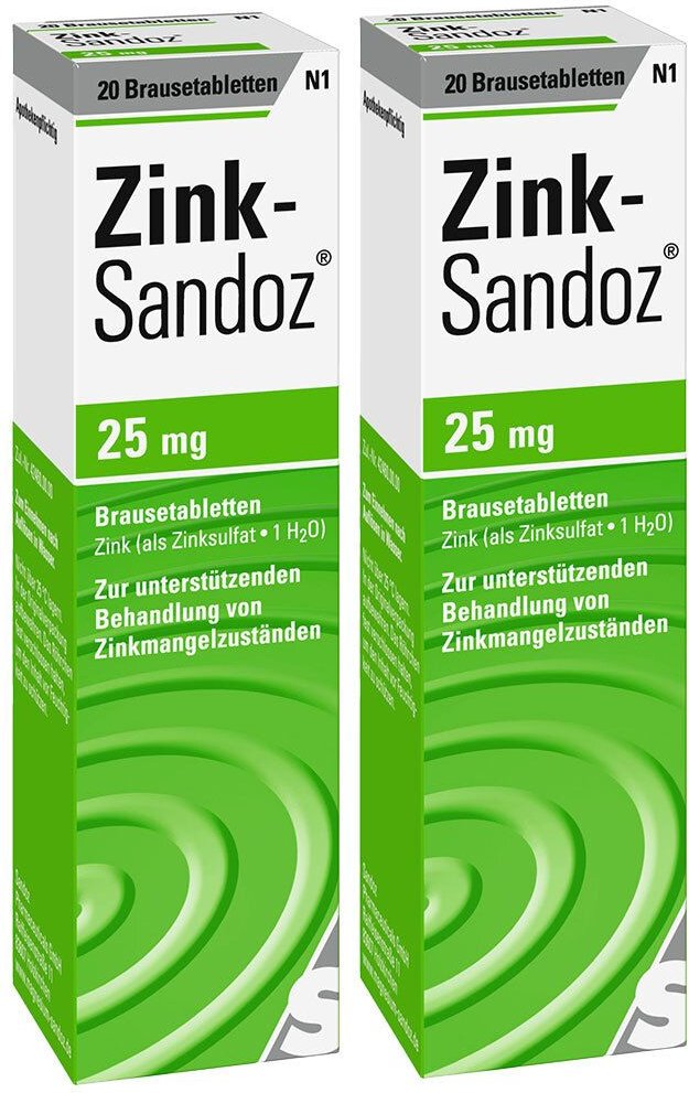 Zink Sandoz Brausetabletten Doppelpack 2x20 St