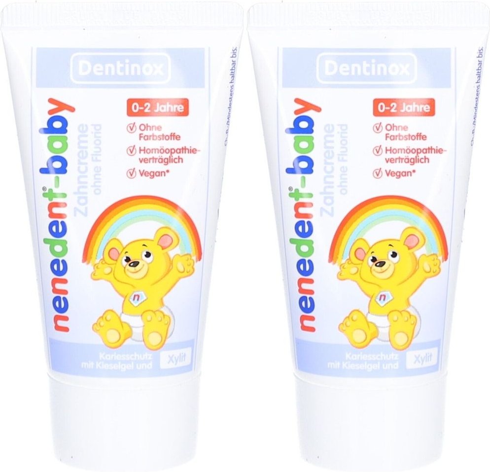 NENEDENT-baby Zahncreme ohne Fluorid Einzeltube 2x 2x50 ml