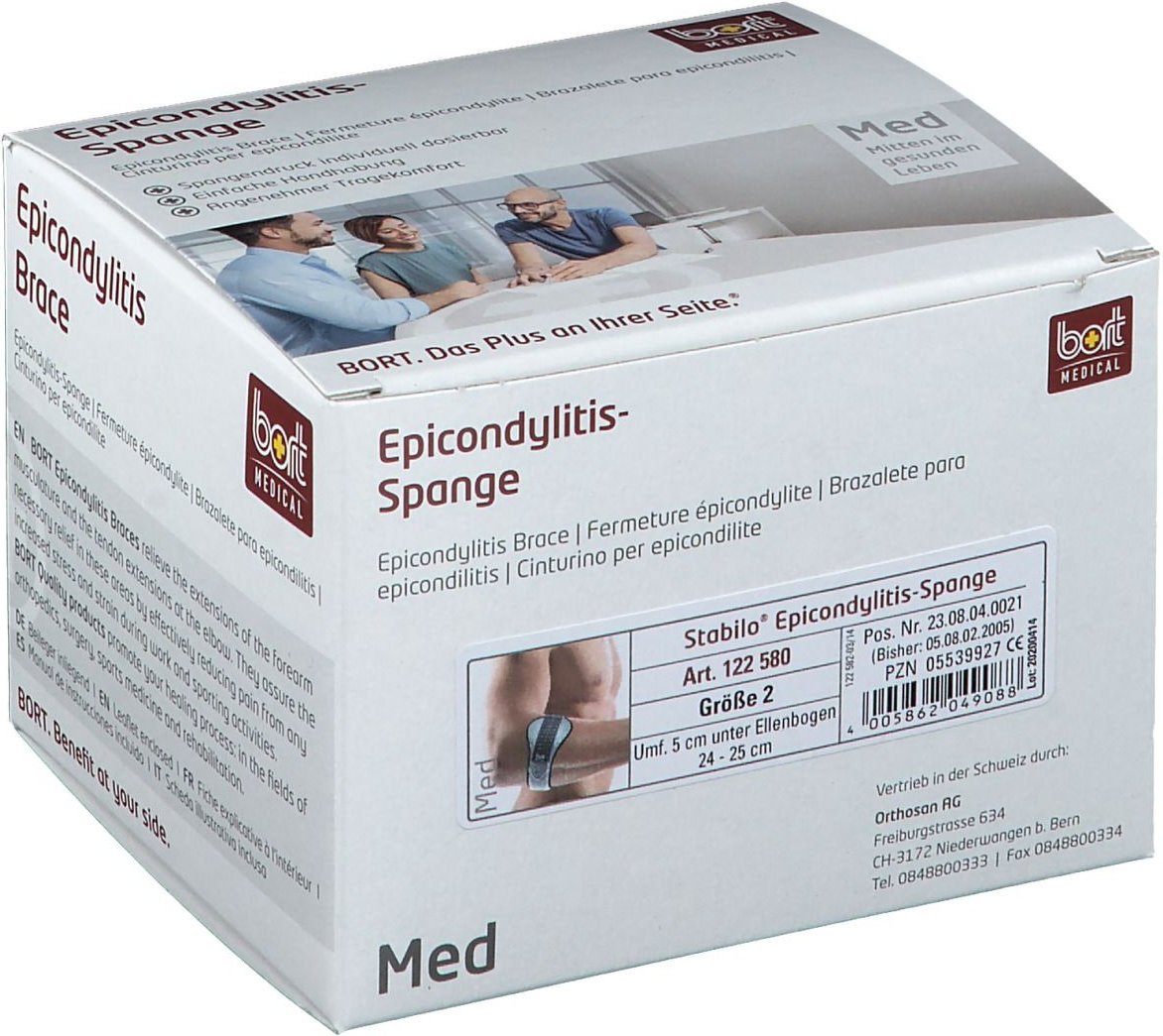 Bort Stabilo Epicondylitis Spange Gr.2 grau 1 St Bandage(s)