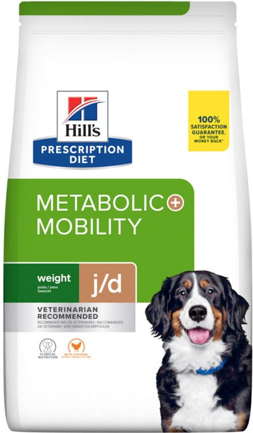 Hill's Prescription Diet Metabolic + Mobility Trockenfutter für Hunde mit Huhn 12 kg Beute Futter