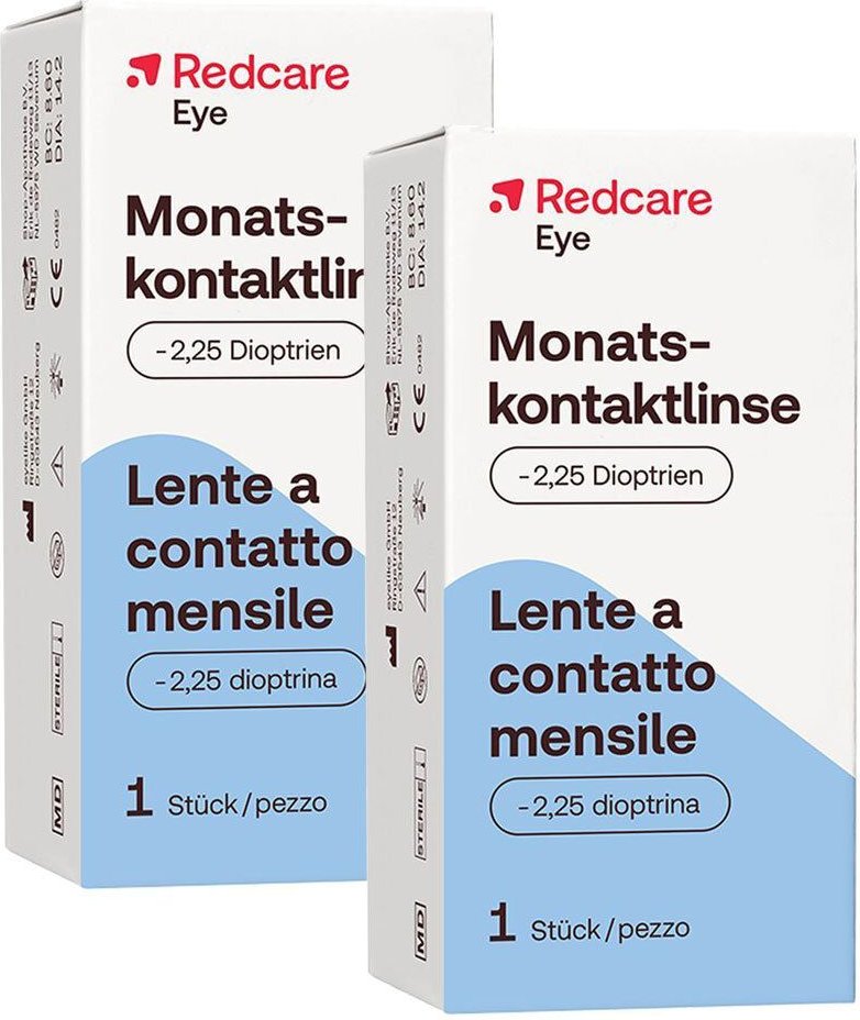 Redcare Monatslinse -2,25 Doppelpack 2x1 St Kontaktlinsen