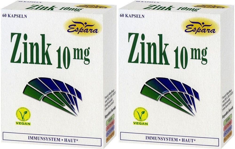 Zink 10 mg Kapseln 2x 2x60 St