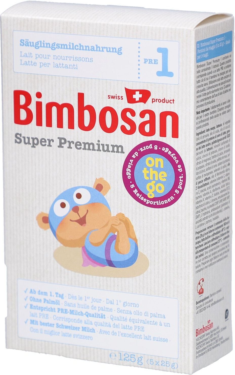 Bimbosan Super Premium 1 Säugling Reise 5 Btl 25 g 125 Puder