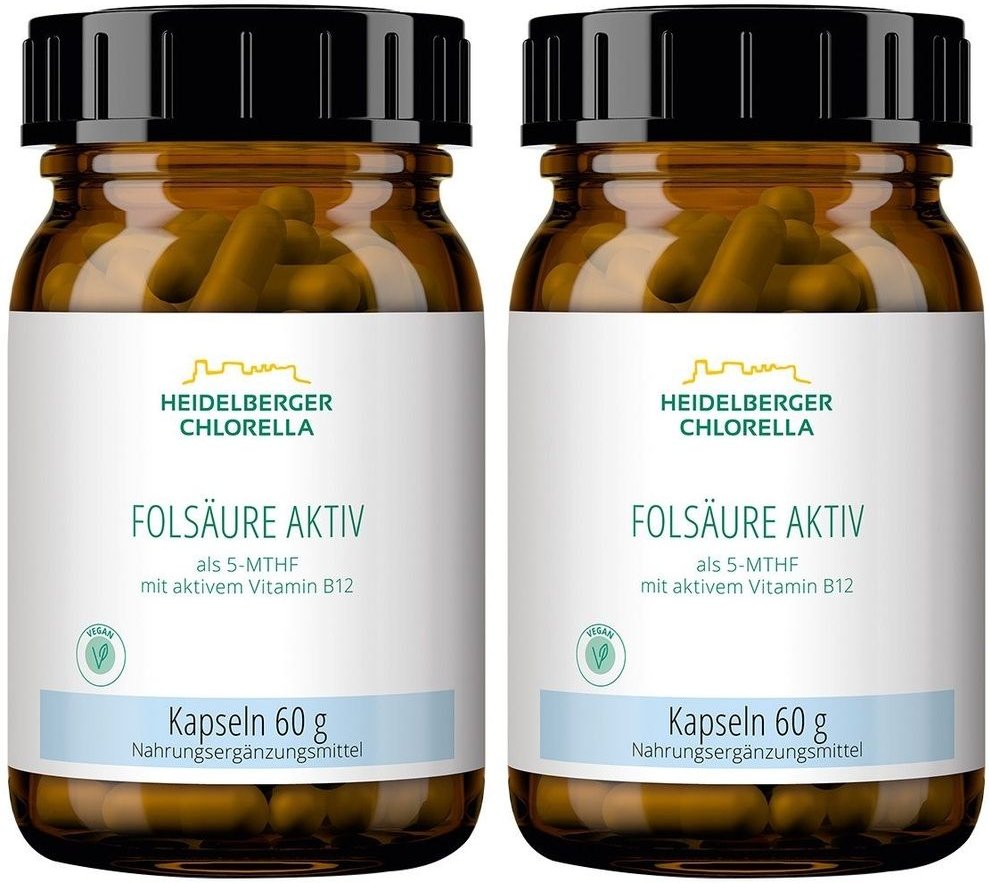 Folsäure Aktiv plus Vitamin B12 aktiv Kapseln 2x 2x120 St