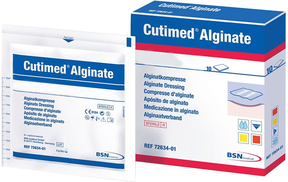 Cutimed Alginate Alginatkompressen 5x5 cm 10 St Kompressen