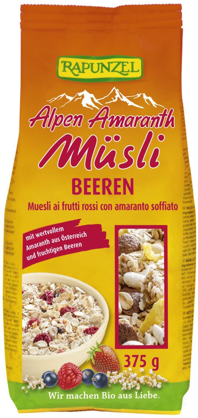 Rapunzel Bio Alpen-Amaranth Müsli, Beeren 375 g Müsli