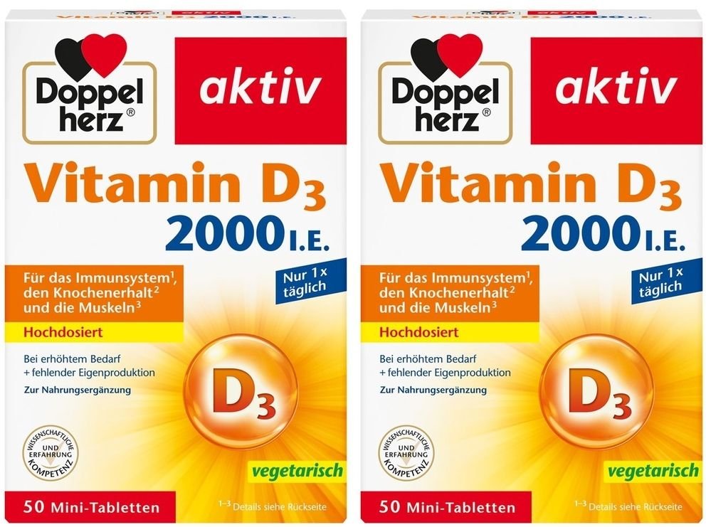 Doppelherz Vitamin D3 2000 I.e. Tabletten 2x 2x50 St