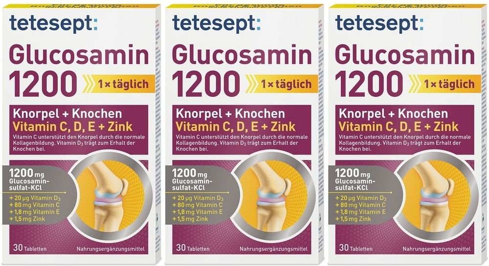 Tetesept Glucosamin 1200 Filmtabletten 3x 3x30 St