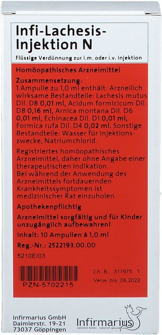 Infi Lachesis Injektion N 10x1 ml Ampullen