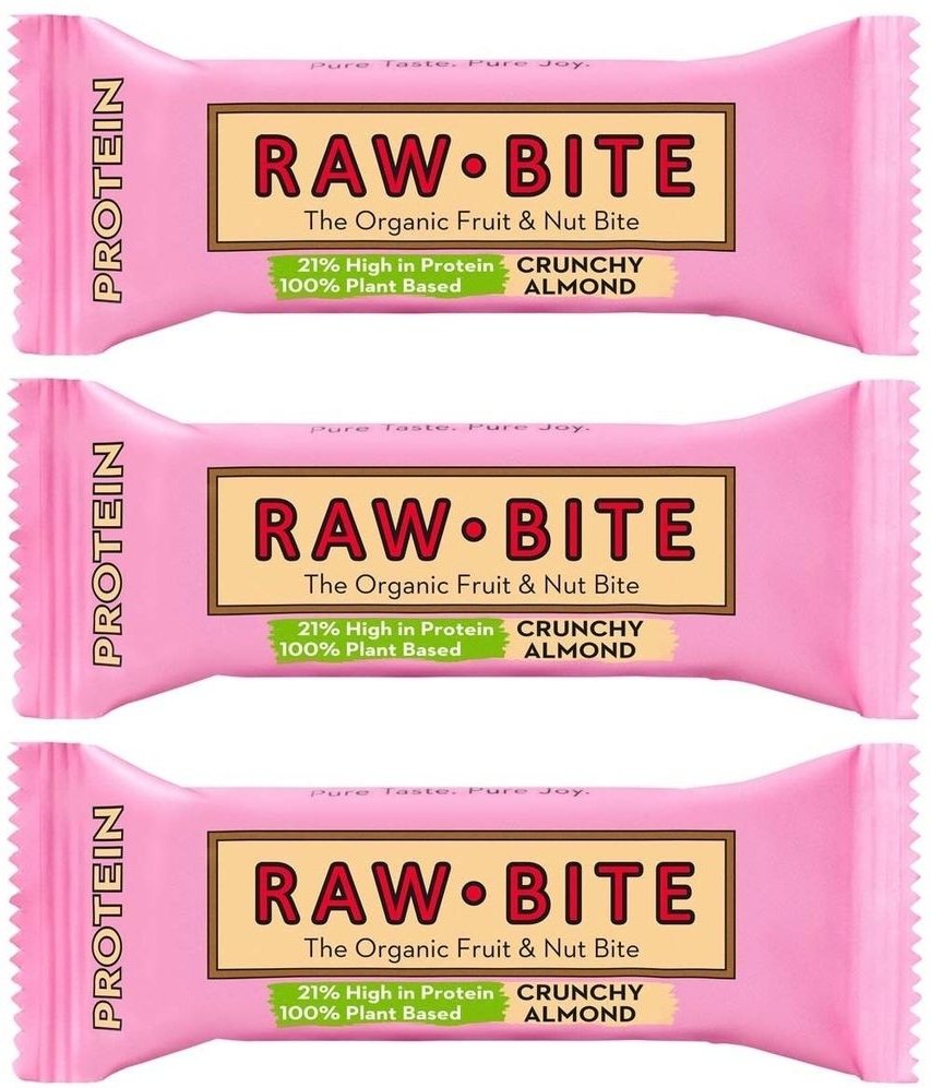 Rawbite - Protein Crunchy Almond Riegel, 45g Bio x3 3x45 g Riegel