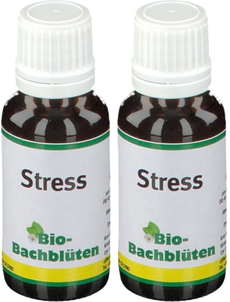 BIO Bachblüten Stress Tropfen f.Hund/Katze/Pferd 2x 2x20 ml Flüssigkeit