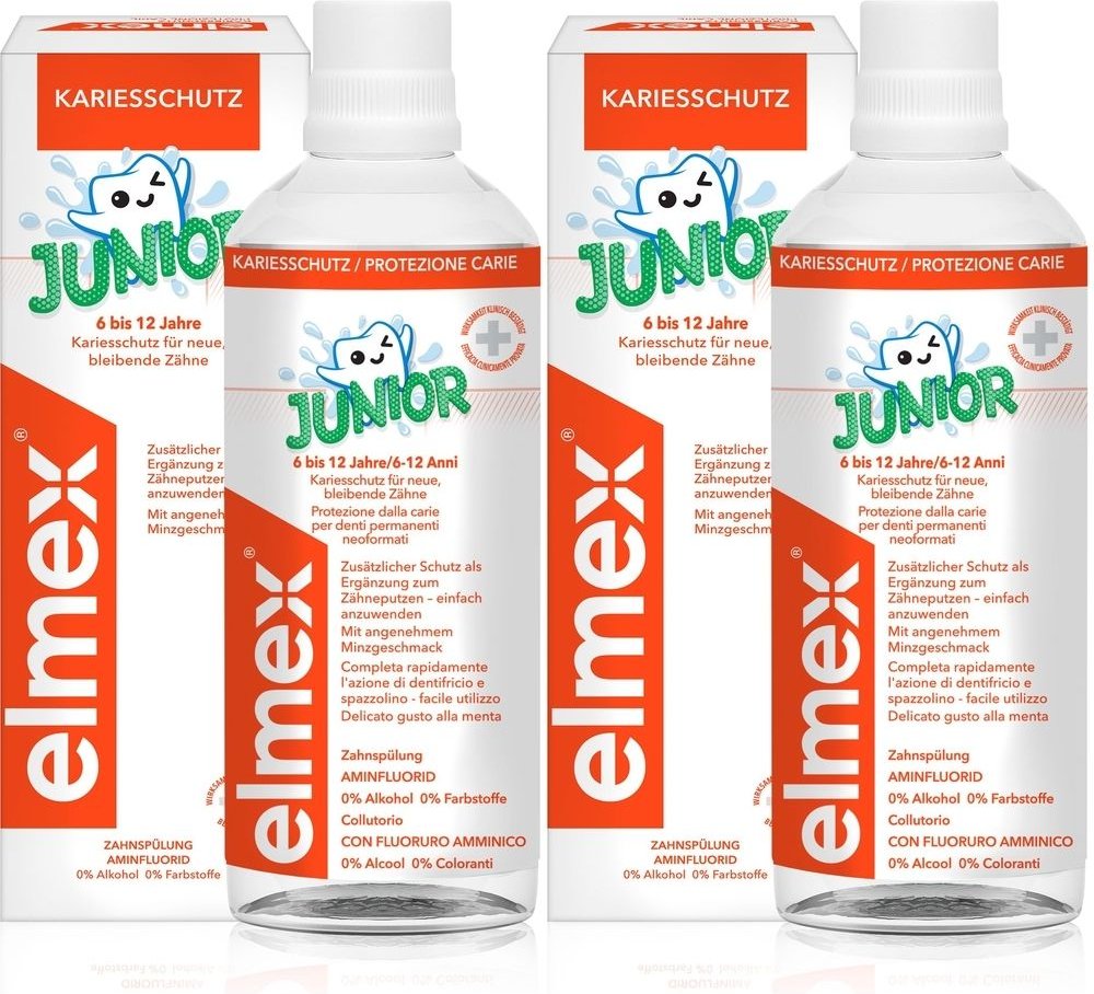 2x Elmex Junior Zahnspülung 2x400 ml Mundwasser