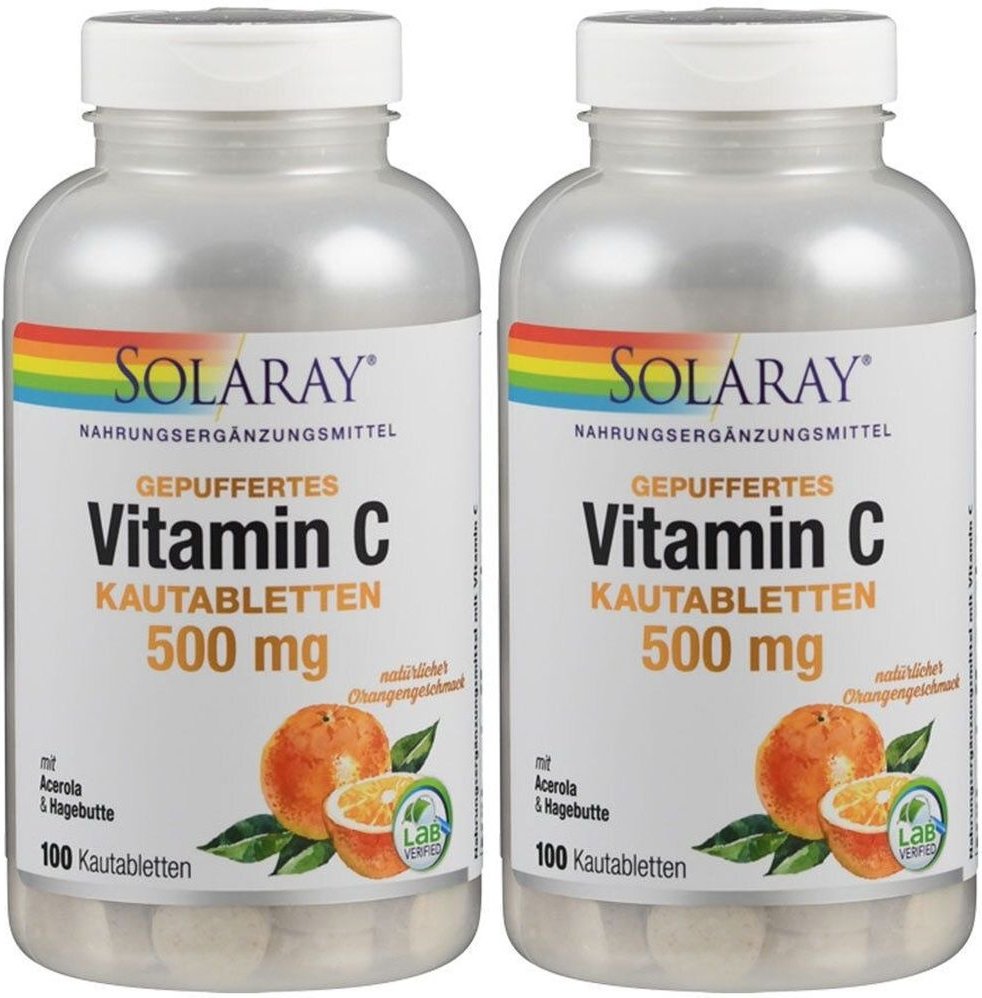 Vitamin C Kautabletten 500 mg Orange Solaray 2x 2x100 St