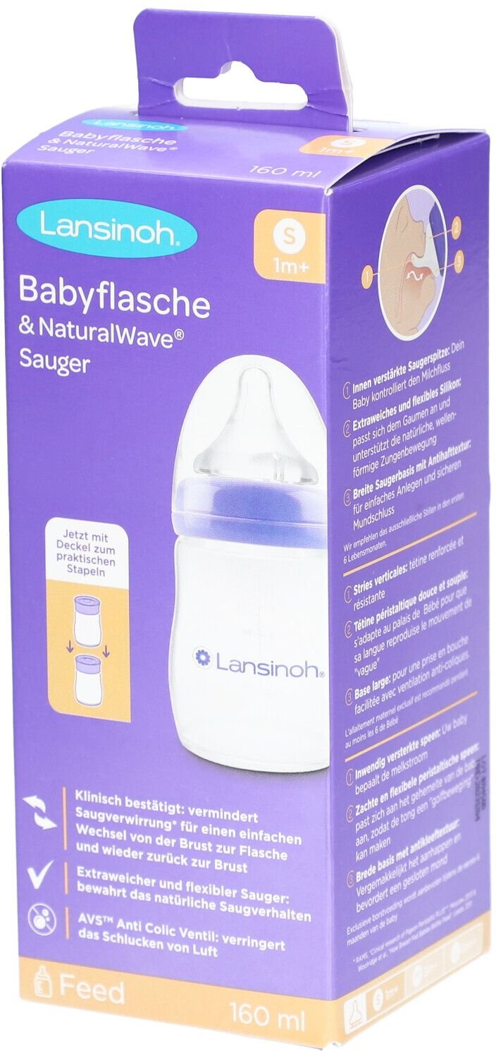 Lansinoh NaturalWave Babyflasche 160ml & Sauger S 1 St Flaschen