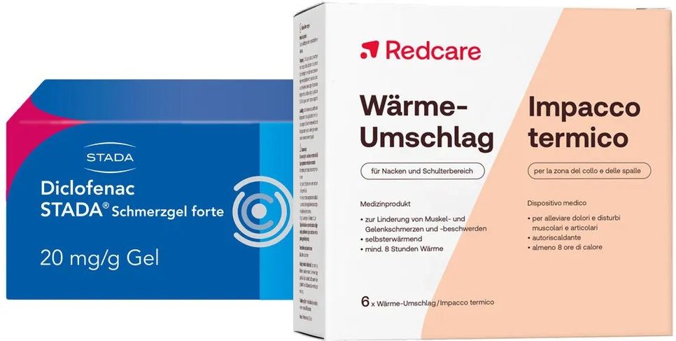 Redcare Wärmeumschlag & Diclofenac Stada Schmerzgel forte 20 mg/g 1 St