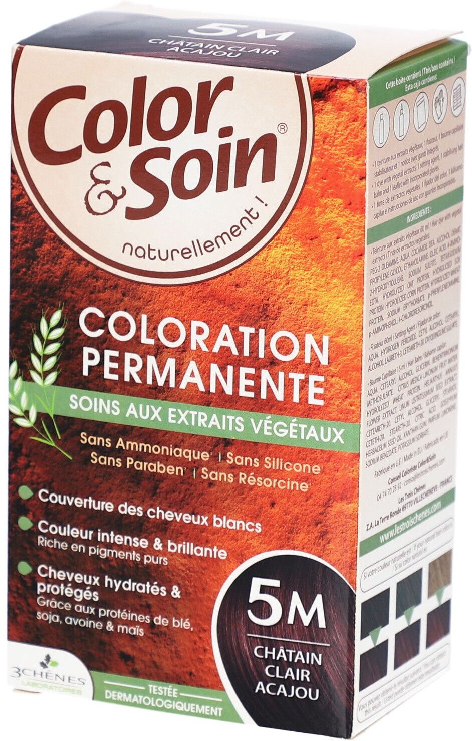 Color & Soin Coloration - permanente aux extraits végétaux. châtain clair acajo 135 ml Creme