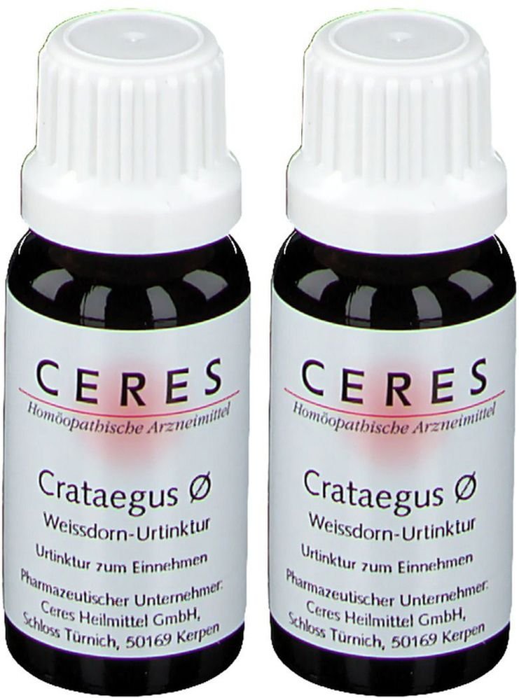 Ceres Crataegus Urtinktur Doppelpack 2x20 ml Tropfen
