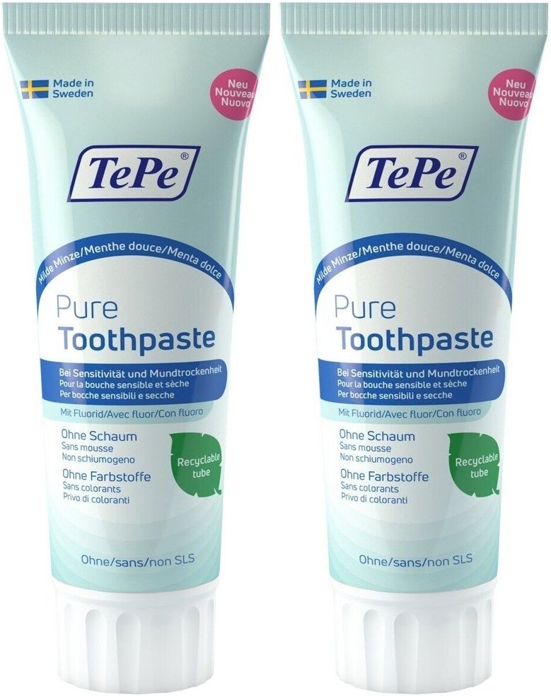 Tepe Pure Toothpa Peppermi x2 2x75 ml Zahnpasta