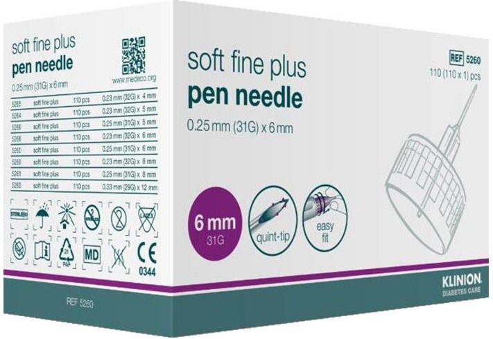 Klinion Soft fine plus Pen-Nadeln 0,25x6 mm 31 G