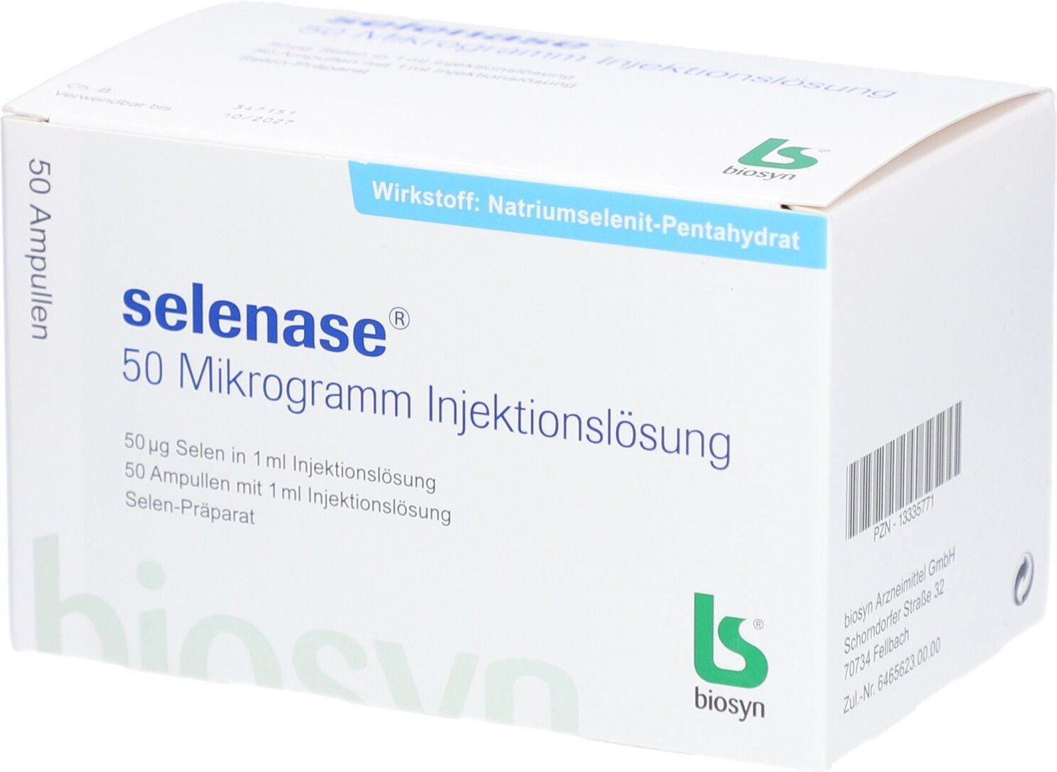 Selenase 50 Mikrogramm Injektionslösung