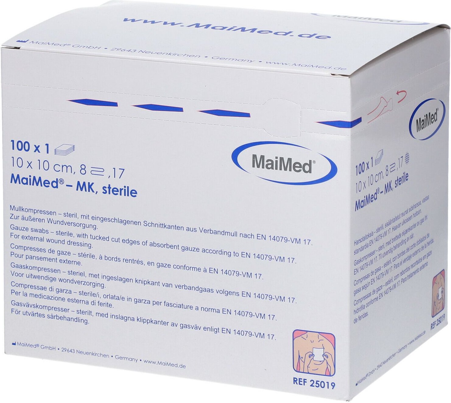 MaiMed Kompres Steriel 10x10cm 100 St Kompressen