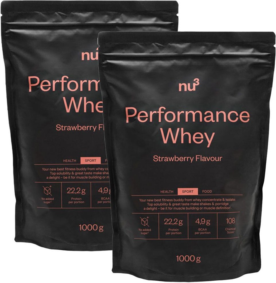 nu3 Performance Whey, Erdbeere, Pulver 2x1000 g