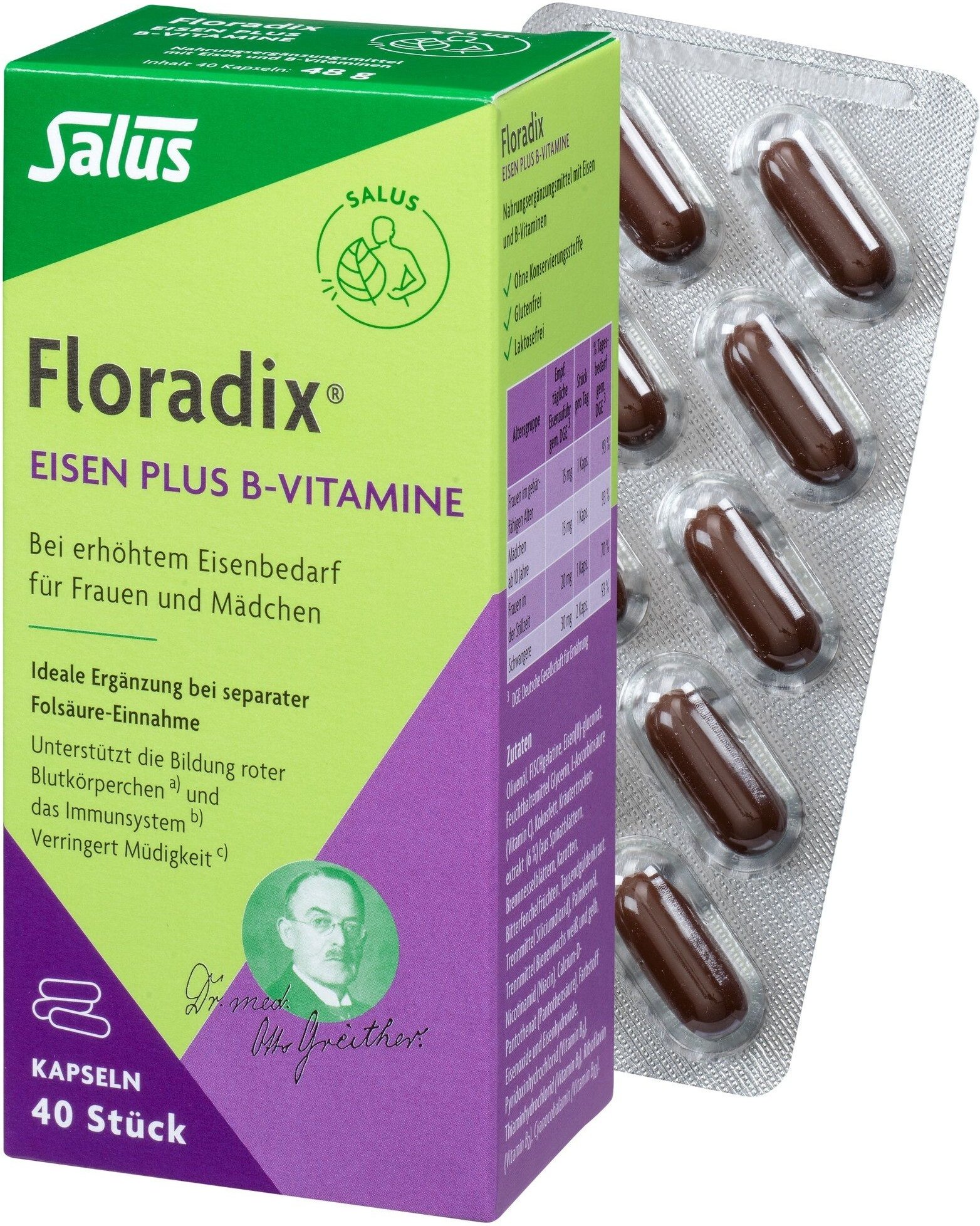 Floradix Eisen plus B Vitamine Kapseln
